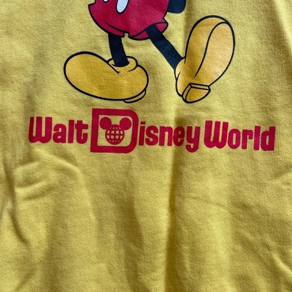 Walt Disney World Yellow Mickey Pullover Crewneck Sweatshirt Size Small - Picture 3 of 13